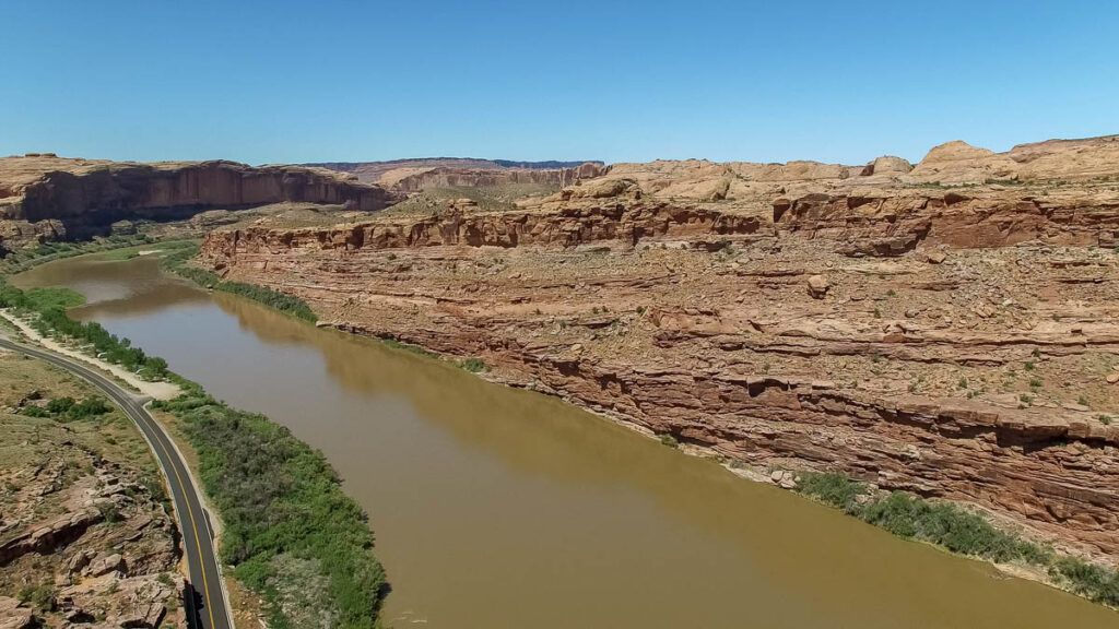 Colorado River near Moab drone photo