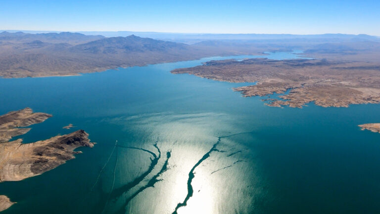 Aerial photos and videos: Lake Mead and Hoover Dam, July 2020