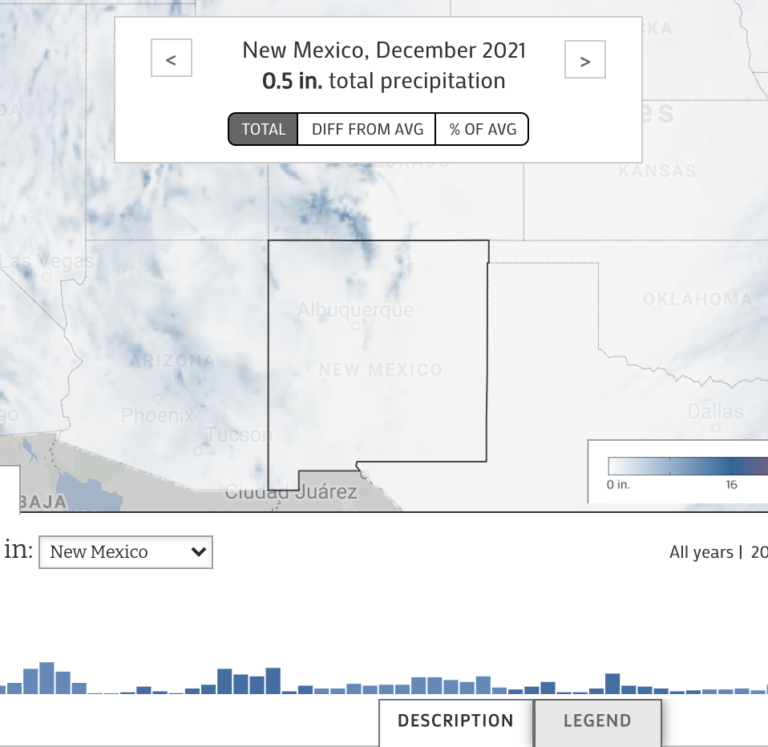 Map: New Mexico monthly precipitation
