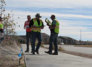inspectors testa new landscape watering system in Castle Rock