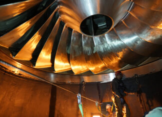 Hydroelectric turbine at Glen Canyon Dam photo