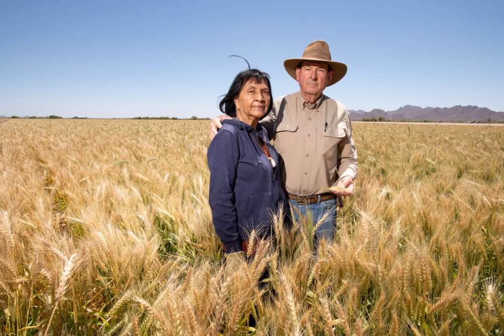Ramona and Terry Button run Ramona Farms on the Gila River Indian Community, where some water allocated to the tribe is being released into the Gila.