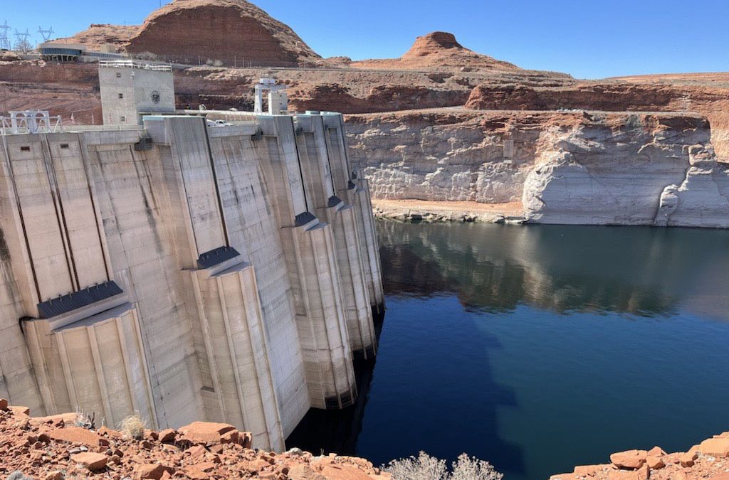 Glen Canyon Dam creates water storage on the Colorado River in Lake Powell, which is just 27% full. Credit: U.S. Bureau of Reclamation