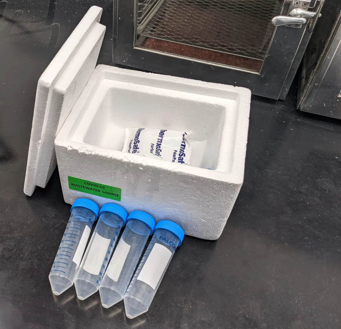 A CDPHE courier comes twice a week to each of the four participating utilities in the valley to collect the samples and bring them to a lab in Denver where samples are analyzed.
CREDIT: PHOTO COURTESY OF NATHAN NELSON/ACSD