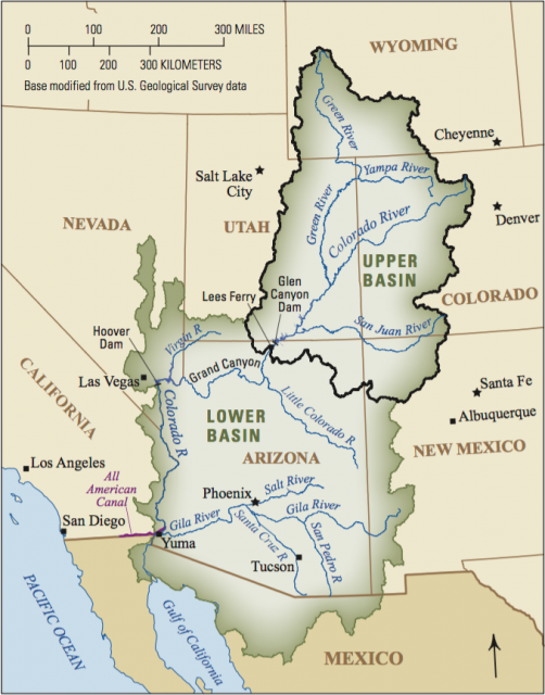 Approximately 40 million people from seven states, 30 tribes and the country of Mexico depend on the Colorado River for water. (Source: U.S. Geological Survey)