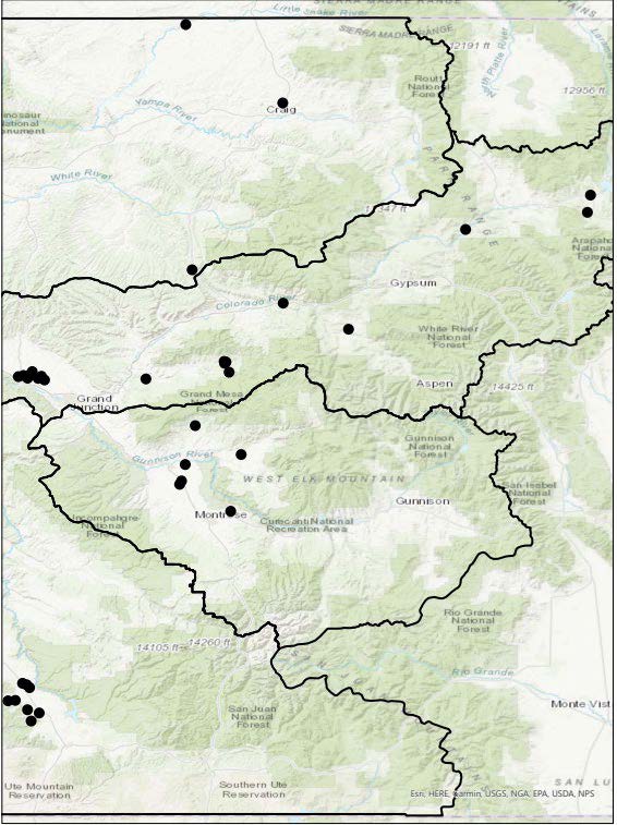 Map showing general locations of proposed SCPP projects in Colorado. Source: Colorado Water Conservation Board